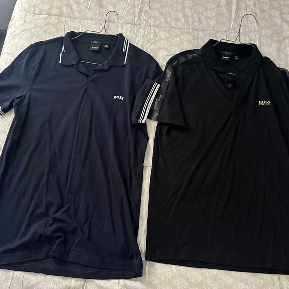 Hugo Boss Men's Polo Duo — Navy and Black with Contrast Trim